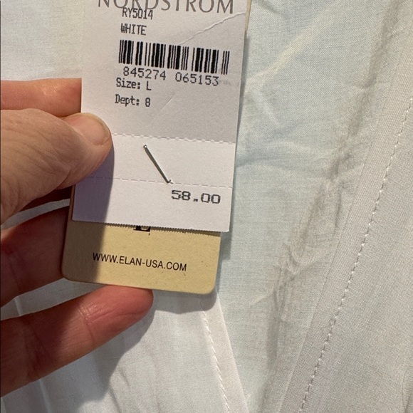 Classic White Swimsuit Coverup/Caftan, New - Picture 3 of 5